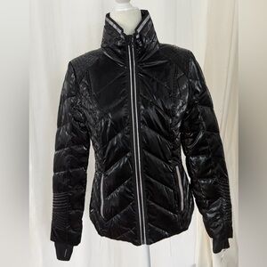 Blanc Noir Shiny Black Puffer Jacket M